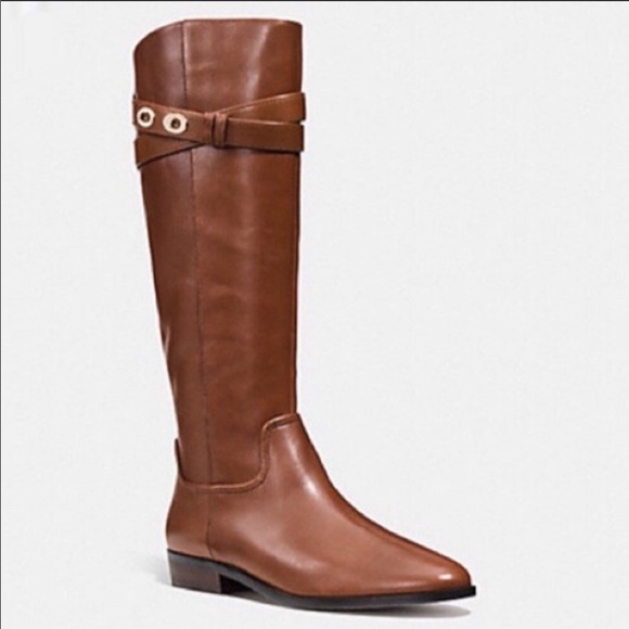 Coach Shoes - Coach Linette Leather Boots in cognac
